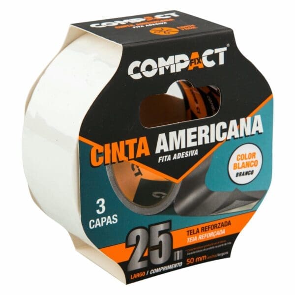 FITA AMERICANA COMPACT BRANCA 50MM x 25M - Image 2