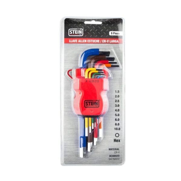 CONJUNTO CHAVE ALLEN STEIN LONGA CR-V 9 PEÇAS CORES - Image 2