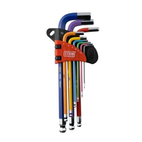 CONJUNTO CHAVE ALLEN STEIN EXTRA LONGA PONTA BOLA CR-V 9 PEÇAS CORES