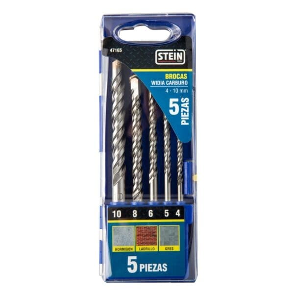 CONJUNTO BROCAS WIDIA CARBURO STEIN 4-10 MM 5 PEÇAS