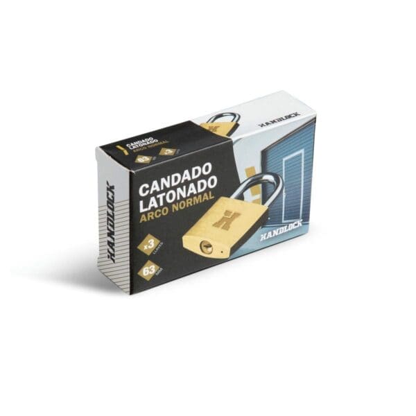 CADEADO LATONADO HANDLOCK ARCO NORMAL 25MM - Image 2