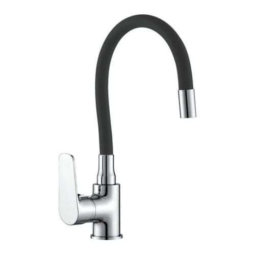 MONOCOMANDO LAVA-LOUÇA BICO BORRACHA FLEXÍVEL PRETO