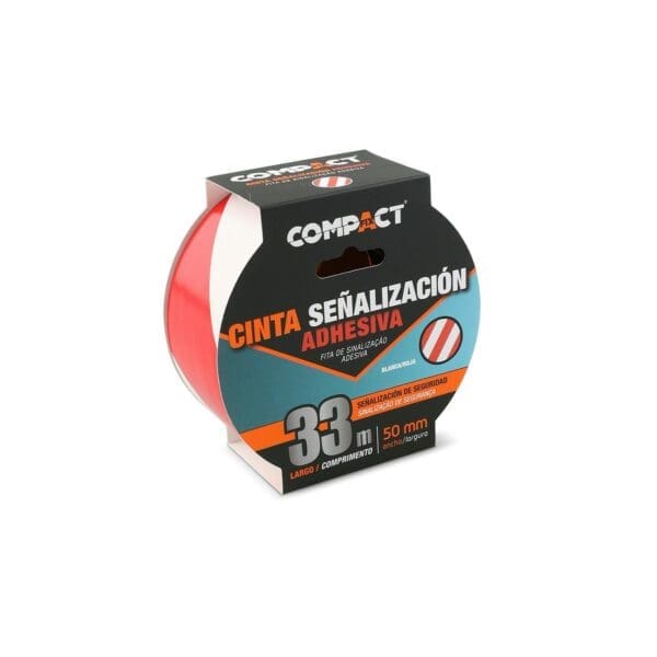 FITA DE SINALIZAÇÃO ADESIVA COMPACT 33M x 50MM BRANCA/VERMELHA - Image 2