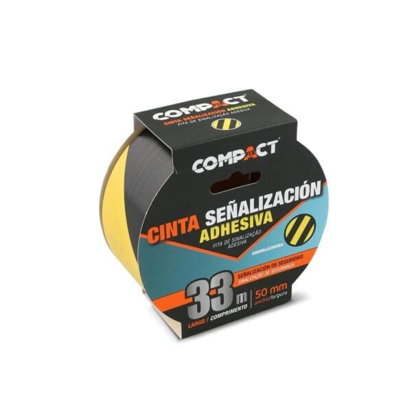 FITA DE SINALIZAÇÃO ADESIVA COMPACT 33M x 50MM AMARELA/PRETA - Image 2