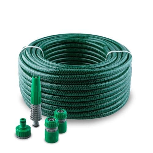 KIT MANGUEIRA DE JARDIM POLIÉSTER ECO AKHUO 5/8" 10M