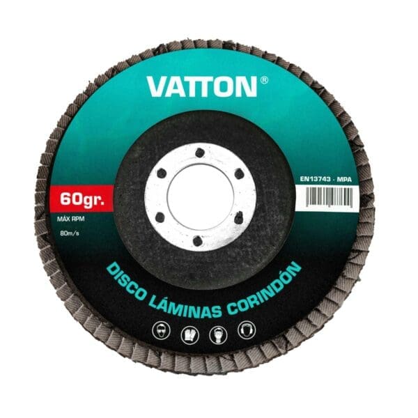 DISCO VATTON LÂMINAS CORINDON 115mm GRÃO 60