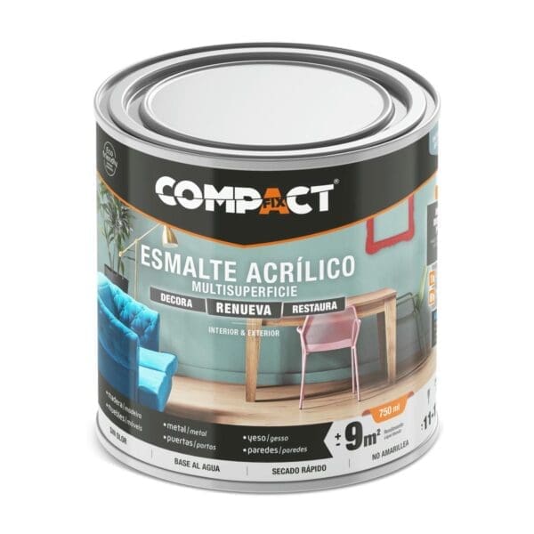 ESMALTE ACRÍLICO BRILHANTE 750ML BRANCO