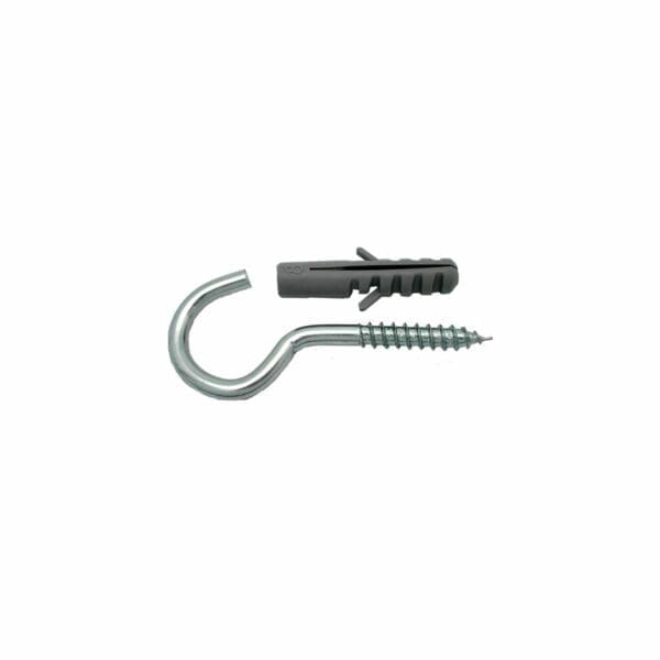 BUCHA 6MM E GANCHO ABERTO ZINCADO 20x70 (4 UNIDADES)